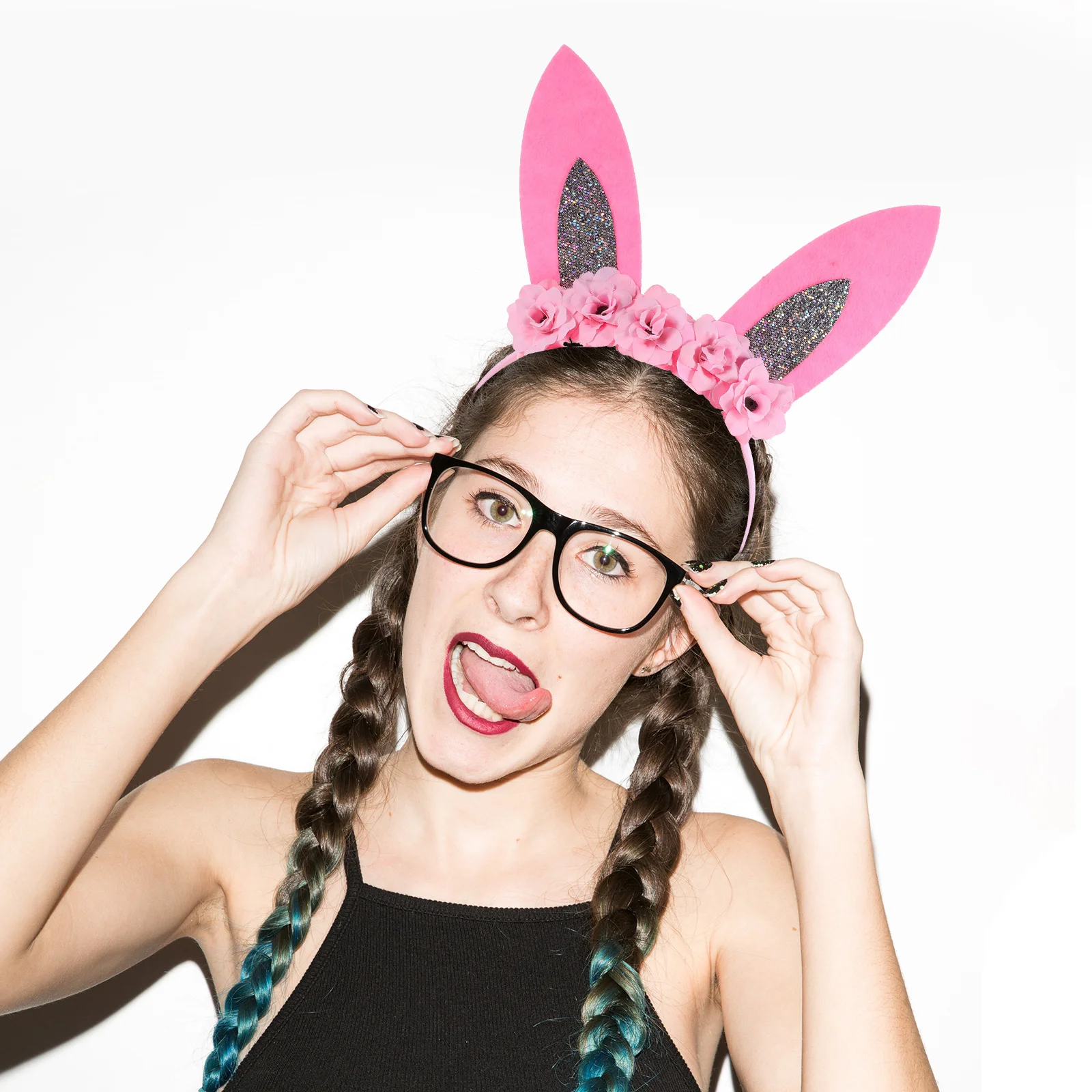 

Cute Bunny Ears Headband with Flower Easter Costume Accessory for Parties Weddings Birthdays Bunny Ear Headband with Flower