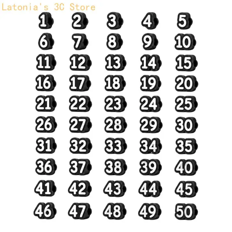 1-50 nummeriertes Gummi-Bleistiftmarker-Set für gemeinsame Vorräte und Schreibtischsortierung X3UB – Detail 9