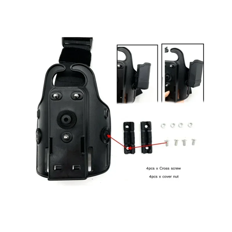 

Tactical Drop Leg Platform Magazine Base Hunting Thigh Gun Holster Back Clip Rail GL 17 9mm Molle Accessories