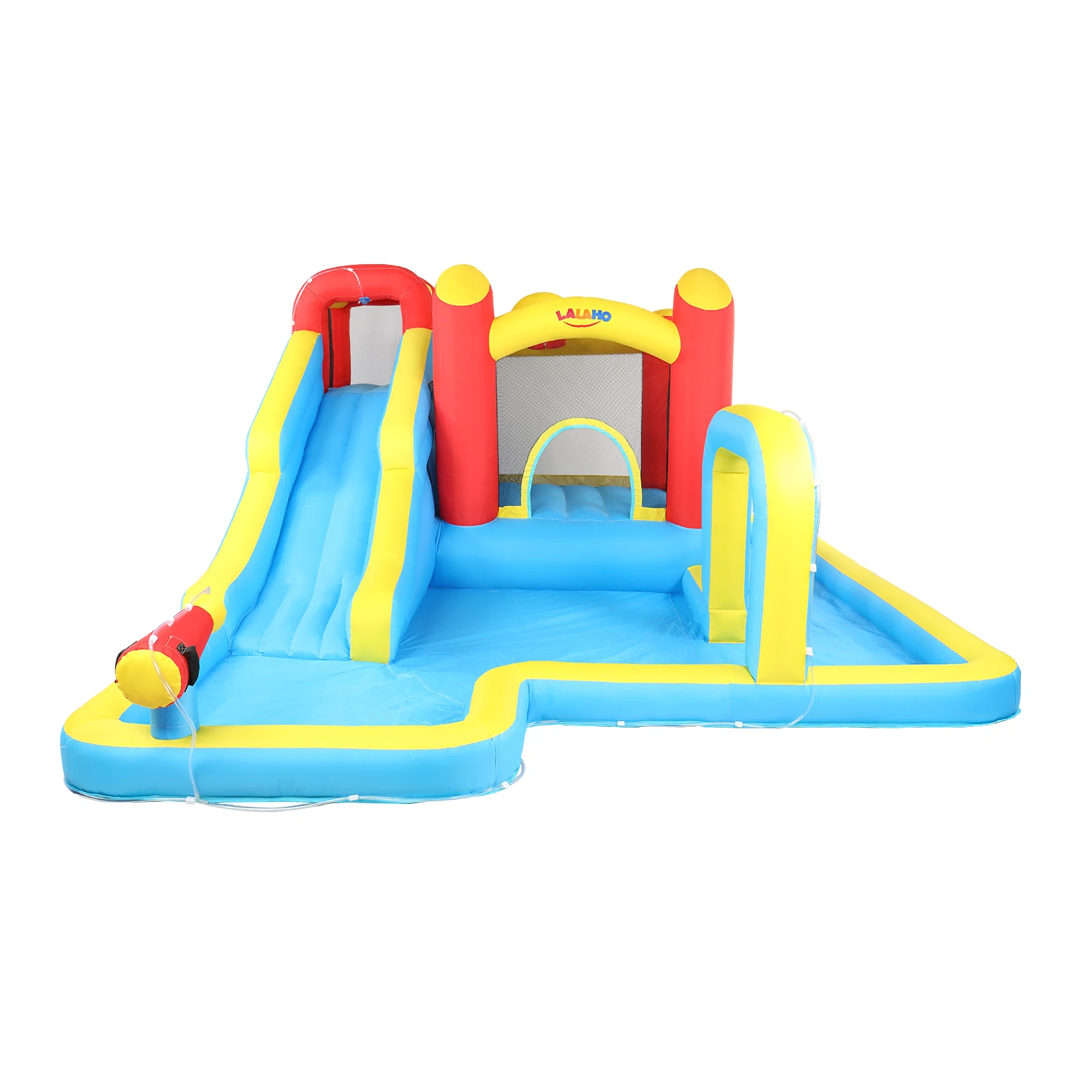 LALAHO 420D 840D Oxford cloth slide pool trampoline red, yellow and blue inflatable castle