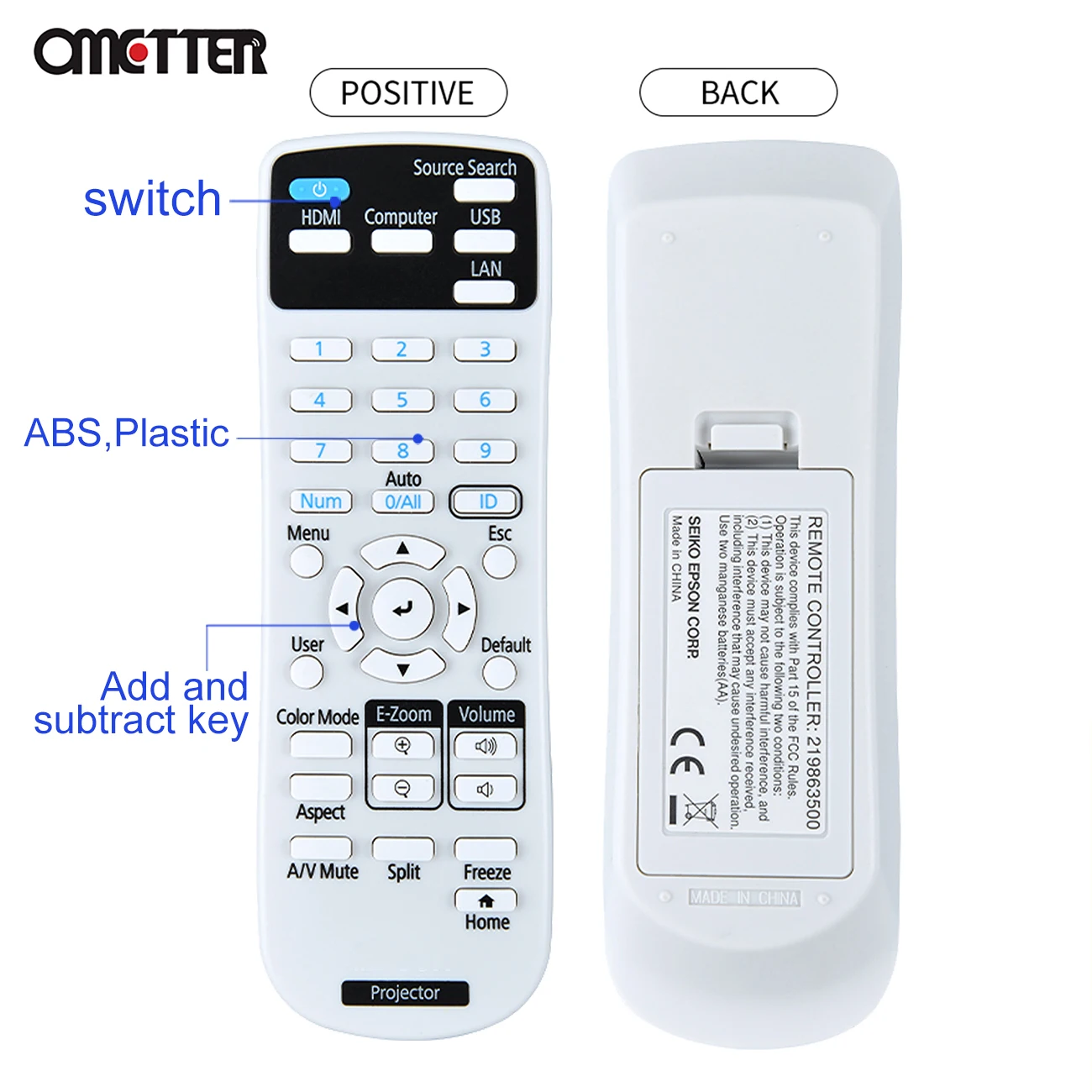 Nuevo Control remoto del proyector para Epson CB-E10 CB-L735U 219735300 EB-L530U EB-L630SU proyector doméstico