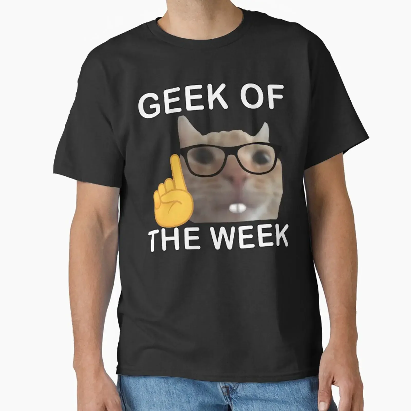 Geek of The Week Funny Cat Meme Classic T Shirt vintage Washed Versatile homme designer clothes Stretched Soft Casual fashion