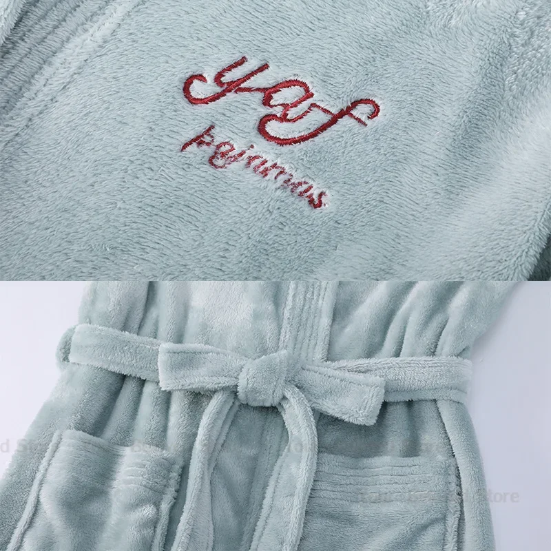 المرأة الدافئة المرجان المخملية كيمونو ثوب امتصاص الماء روب استحمام الذكور عشاق دش ملابس المنزل 2025 الخريف الشتاء ملابس خاصة جديدة