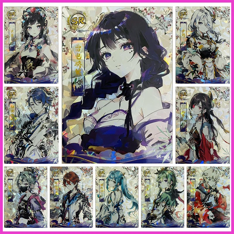 Anime Goddess Story Rare SR Collectible Cards Yun Jin Raiden Shogun Shenhe Kuki Shinobu Faruzan Toys for boys Birthday Present