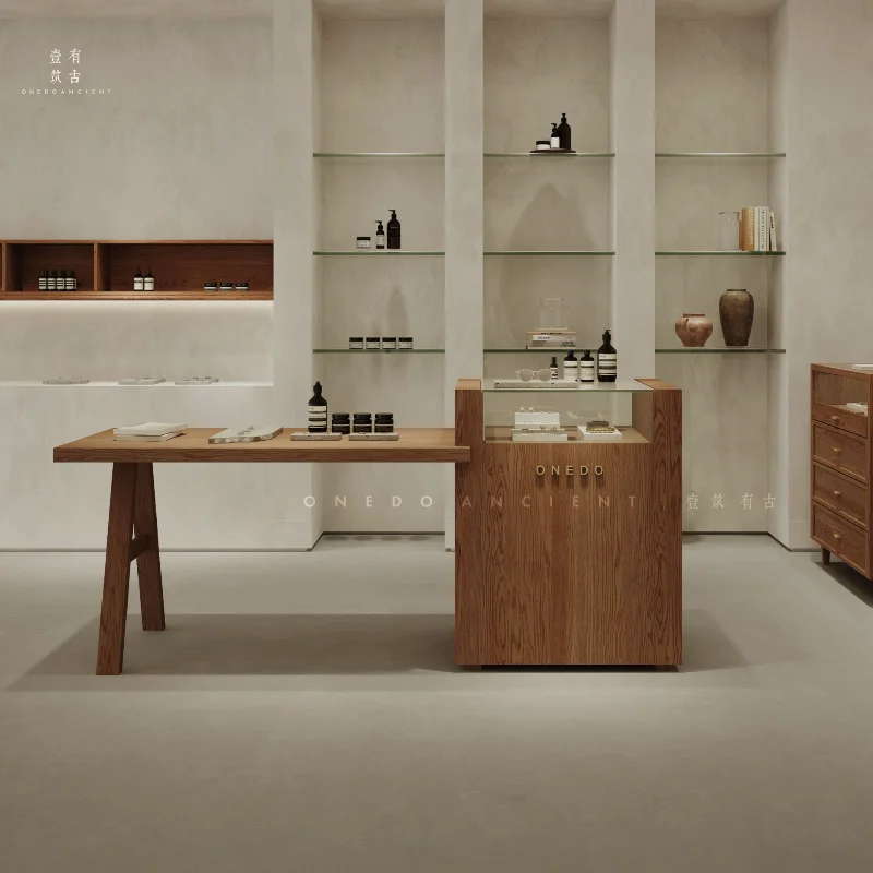 الرجعية متجر الملابس مكاتب الاستقبال حقيبة عرض الإبداع مكاتب الاستقبال أثاث المكاتب Sportello Di Ricevimento YS40CC