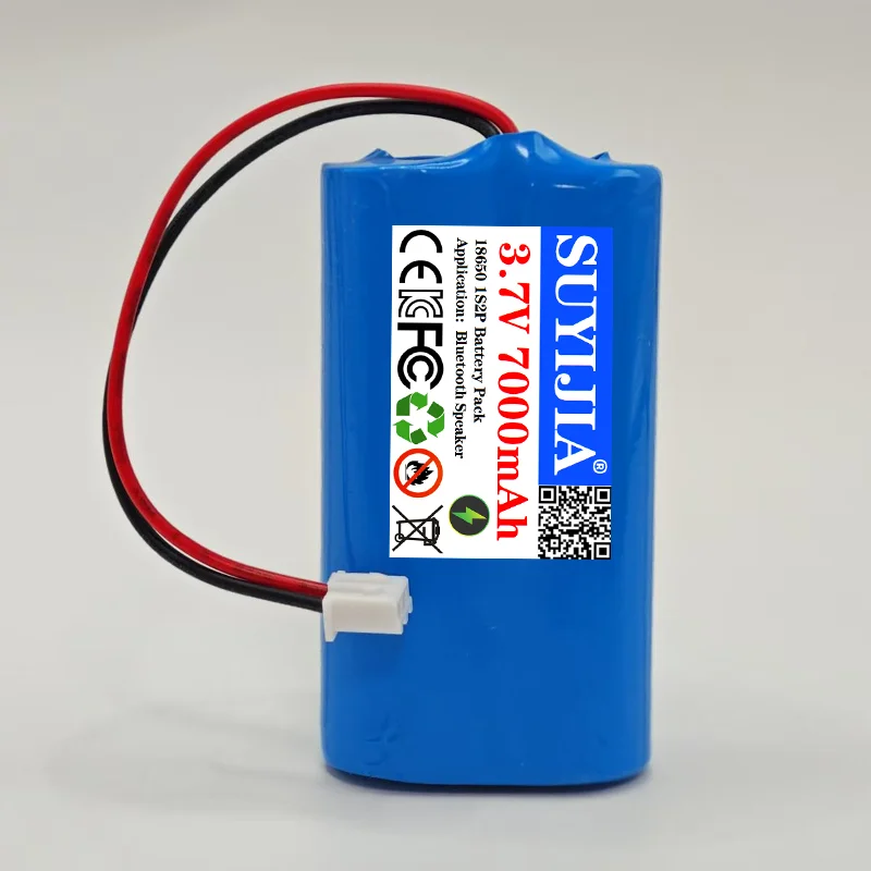New 3,7 V 18650 1S2P 7000mAh Batería De Litio Recargable Amplificador Placa De Protección Del Altavoz + Enchufe De XH-2P