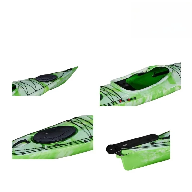 كاياك البحر للجلوس لشخص واحد، زورق بلاستيكي 3.6 م-4.8 م للتجول لمسافات طويلة والسباق على نهر البحيرة والمحيط