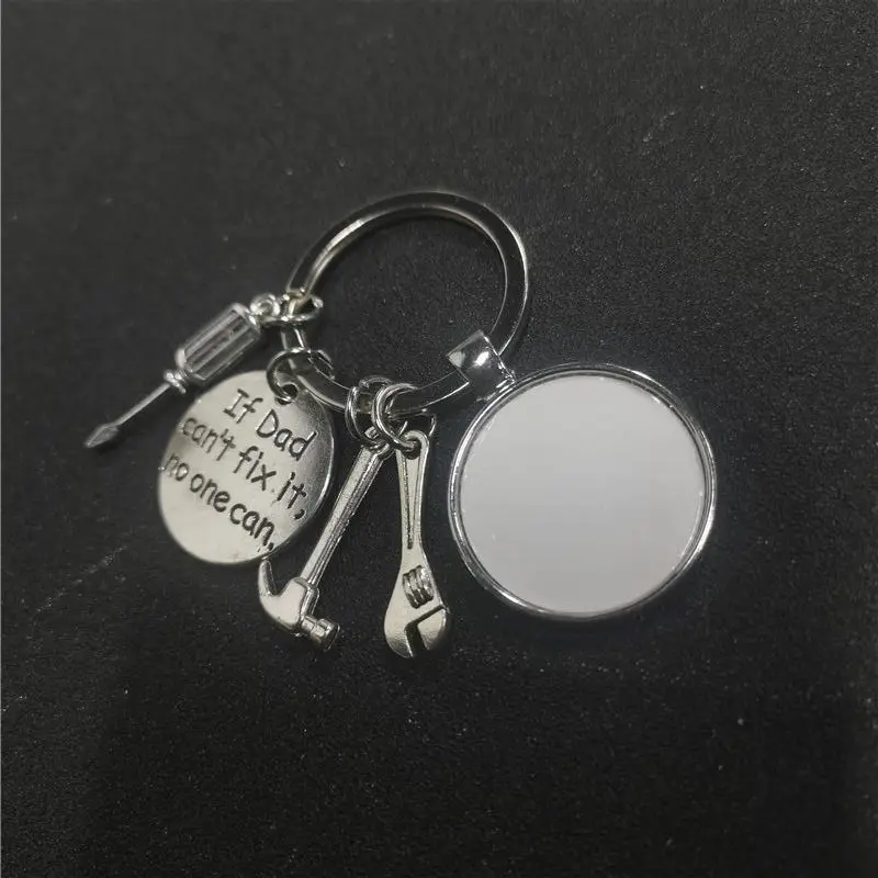 

sublimation blank new style dad tool keychains key ring heat transfer printing blank diy materials 20pcs/lot