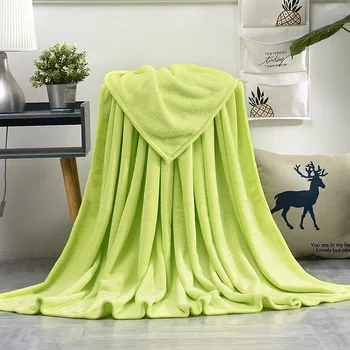 230gsm Soft Coral Fleece Flannel Blankets Solid Thin Light Weght Sofa Cover Bedspread Faux Fur Plaid Blankets