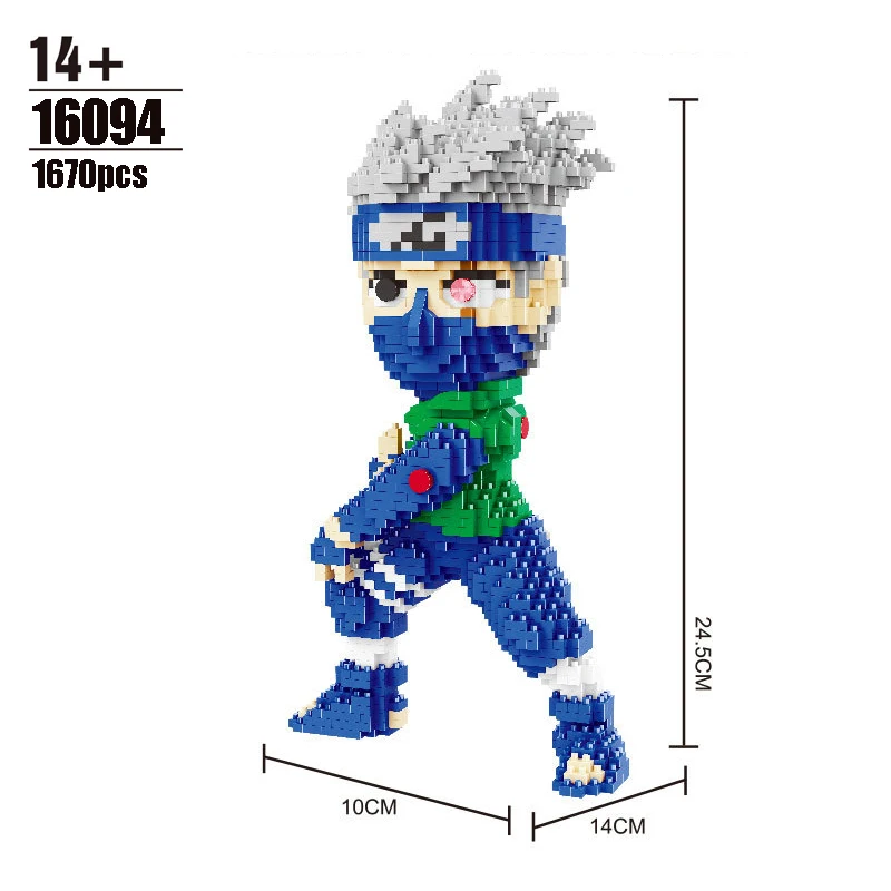 5 Styles Naruto Series Kakashi Naruto Sasuke Microparticle Building BlocksCreative Puzzle Assembling ToysPuzzle Anime Model Toys