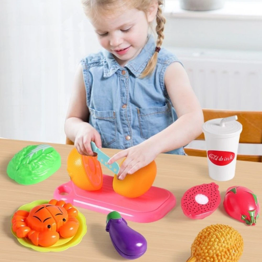 Conjunto de Juguete de Cocina WizKidz para Niños con Comida de Juguete y Cesta de Almacenamiento, Accesorios de Cocina para Niños Pequeños, Juguete Educativo, Regalo para Niños y Niñas.