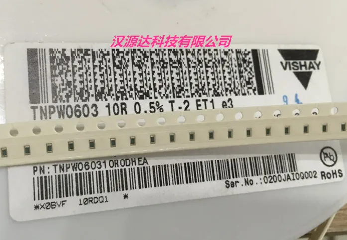 100pcs/lot TNPW060310R0DHEA 0603 125mW 0.5% 10 50ppm chips Electronic new