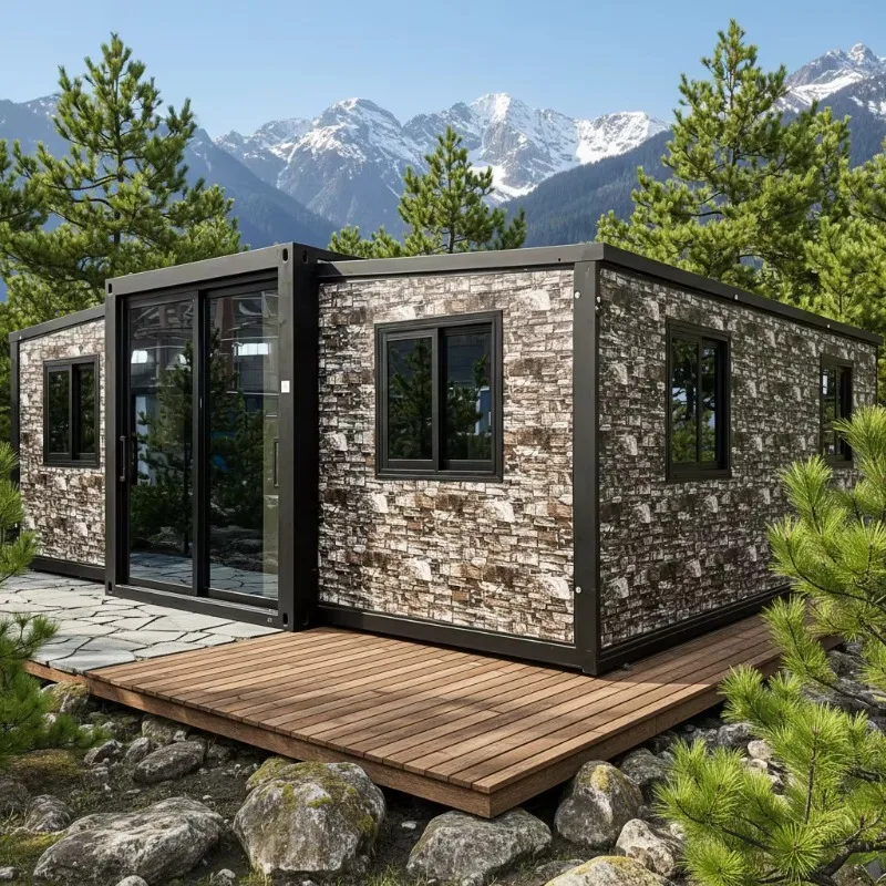 Container House Design Luxury Prefab Modular Shipping Container House Hotel Villa Gym Use Contemporary Breathable Kitchen Steel