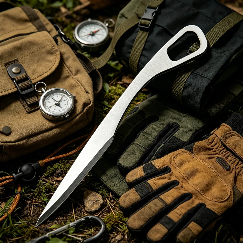 3PCS No Cutting Edge Lightweight EDC Knife Non-Sharpened Dull Edge Stainless Steel Fixed Blade Pocket Knife with Sheath