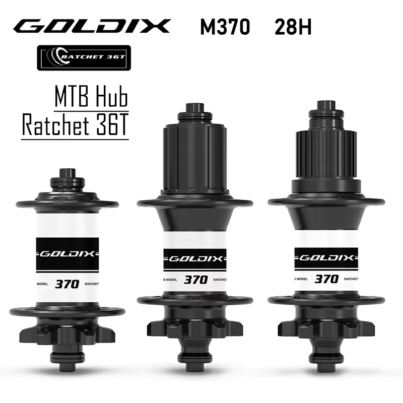 

GOLDIX M370 28H Bicycle Hub 36T Ratchet Sealed Bearing 6-bolt Disc Brake J-Bend 28 Holes BOOST for HG XD MS Bicycle Accessories
