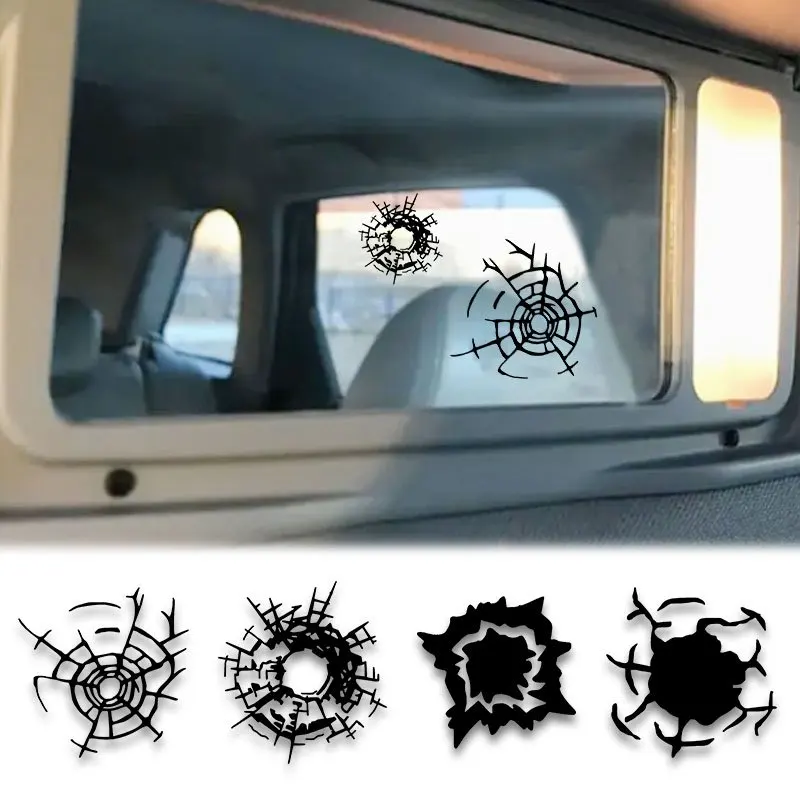 1Set 12Pcs Bullet Hole Pattern Waterproof Vinyl Sticker Decal for Car Window Bumper Fairing Electric Scooter