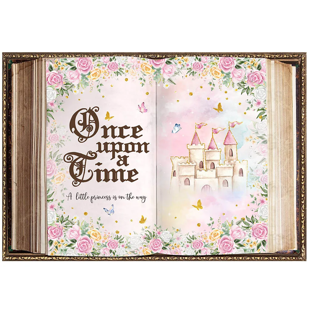 Mocsicka Magic Book Once Upon A Time Baby Shower Backdrop A Little Princess Is On The Way Girl Welcome Party Decor Background