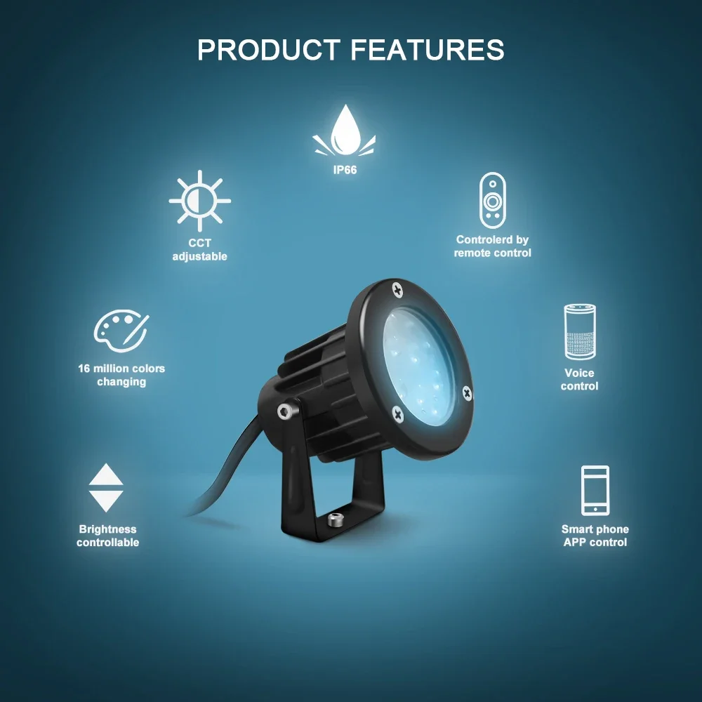 GL-G-002P زيجبي 3.0 الذكية في الهواء الطلق LED سبايك أضواء 7 واط برو AC100-240V مصباح الحديقة ل Grassplot سقف خارجي حديقة حفل زفاف