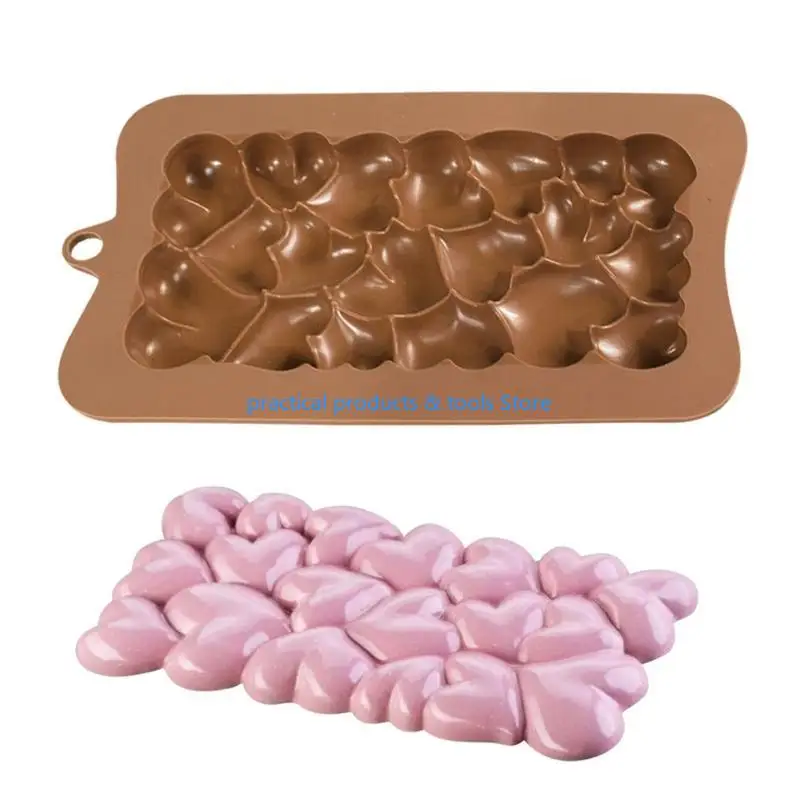 

77JB Chocolate Candy Sugar Craft Gum Paste Mold Cake Decorating Tools Heart Pattern Chocolate Silicone Soap Mold Gift