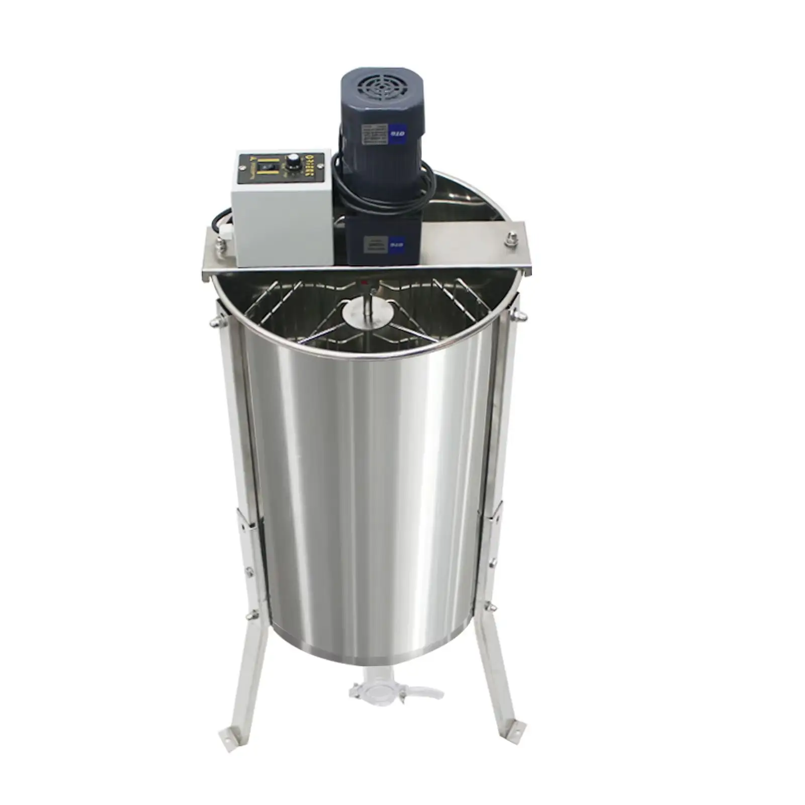 3 Frames Stainless Steel Honey Extractor, Belt Drive Barrel Honey Spinner Centrifuge for Beekeeping