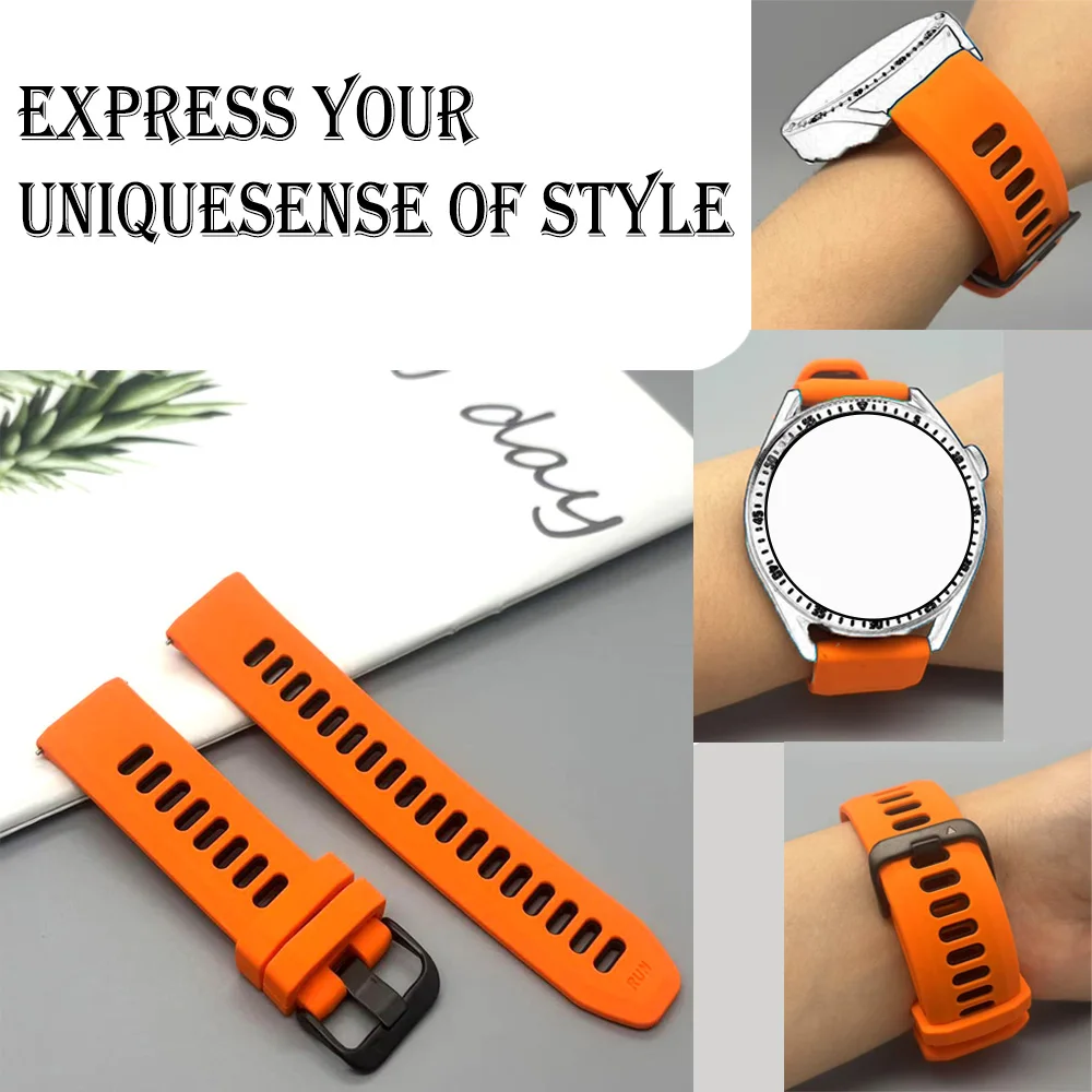 22mm Silikonarmband Forerunner 570-47mm 970 965 955 945 935 745 Armband für Venu3 2 für Garmin Active Fenix ChronosArmband