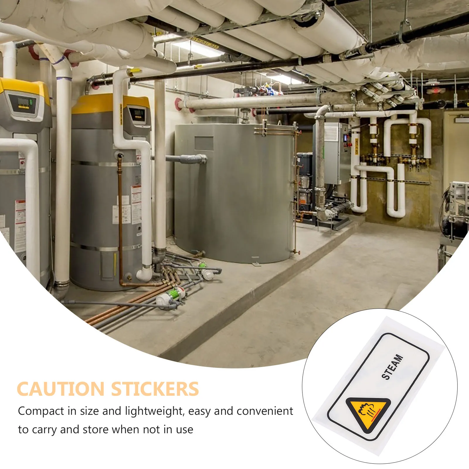 Pet High Temperature Steam Warning Sticker Caution Hot Surface Sign for Industrial Machinery Safety Label Burn Prevention