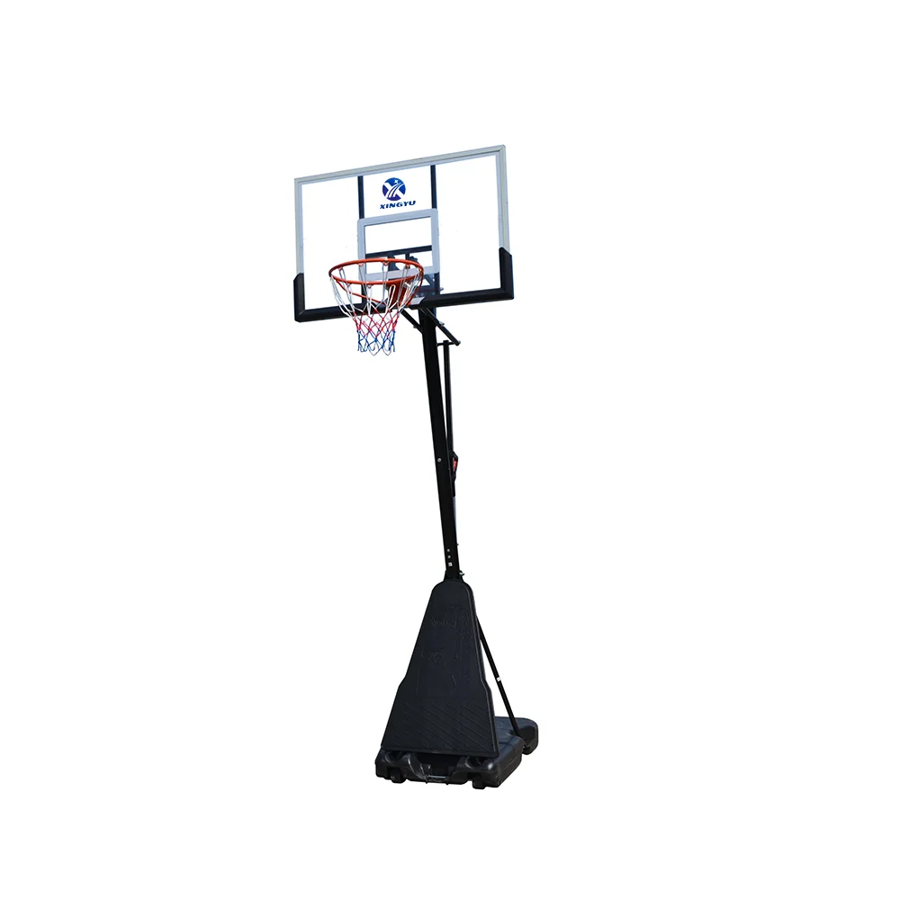 Supporto per canestro da basket regolabile portatile con tabellone in PE per interni ed esterni professionale di nuovo arrivo con struttura in metallo