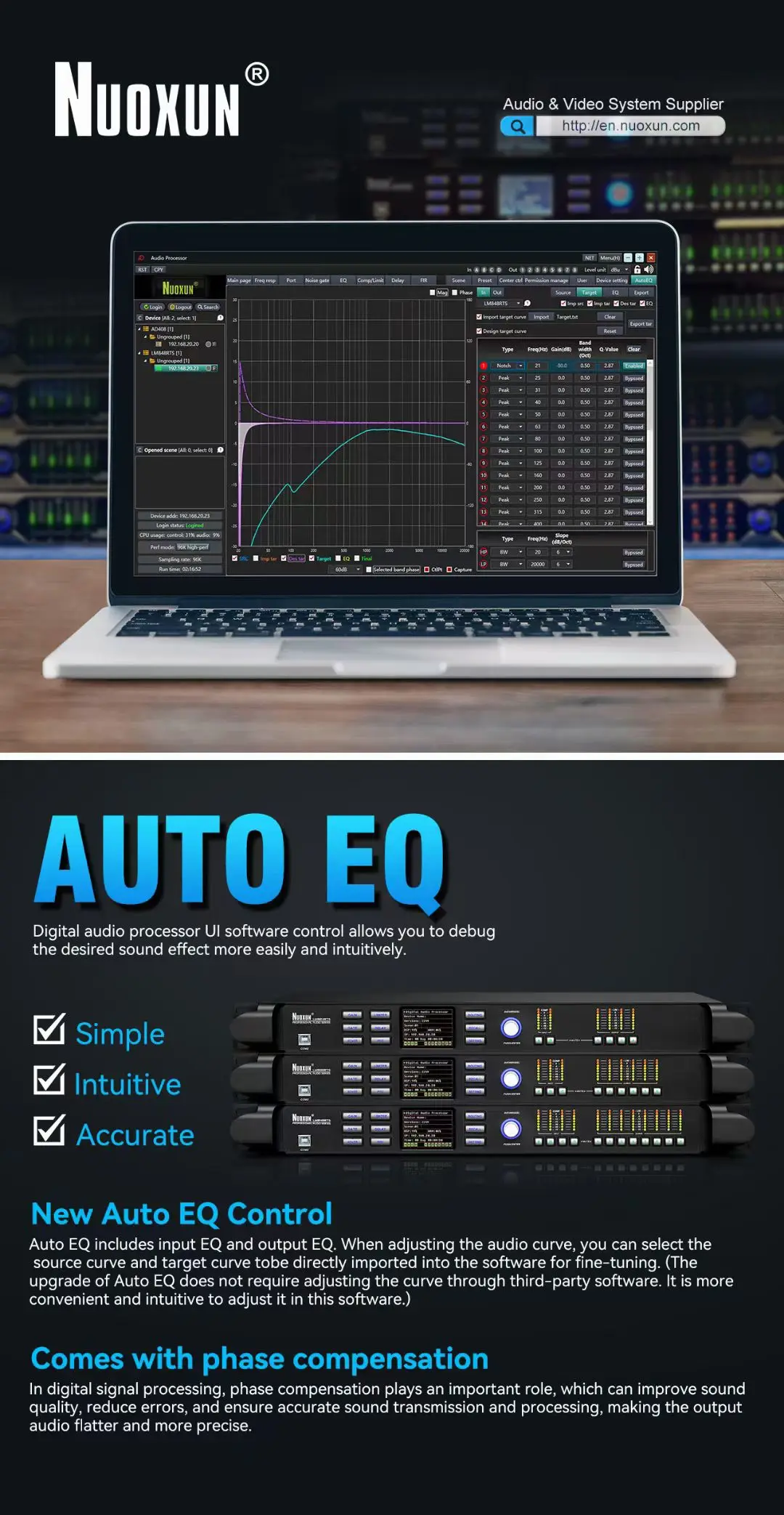 3 In 6 Out 96K DSP Processor Professional Line Array Speaker Management Gear