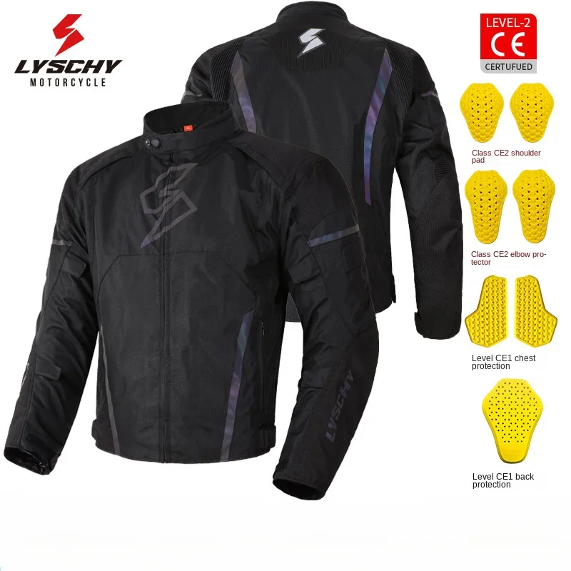 

LYSCHY Motorcycle Jacket Men's and Women's Four Season Breastprotected Waterproof Motorcycle Jacket Warm Commuter Racing Jacket