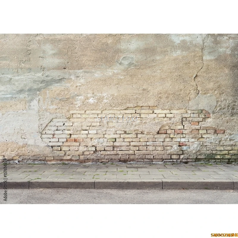 SHUOZHIKE نسيج جدار من الطوب الأسود المثالي مع الشقوق والعيوب التصوير خلفية استوديو الصور الخلفيات الدعامة QZ-06