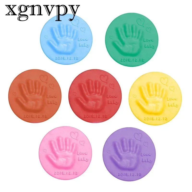 xgnvpy Baby Care Air Dry Clay Handprint Footprint Kit Parent Child Crafting Inkpad Finger Imprint Toy 20g Safe for Kids