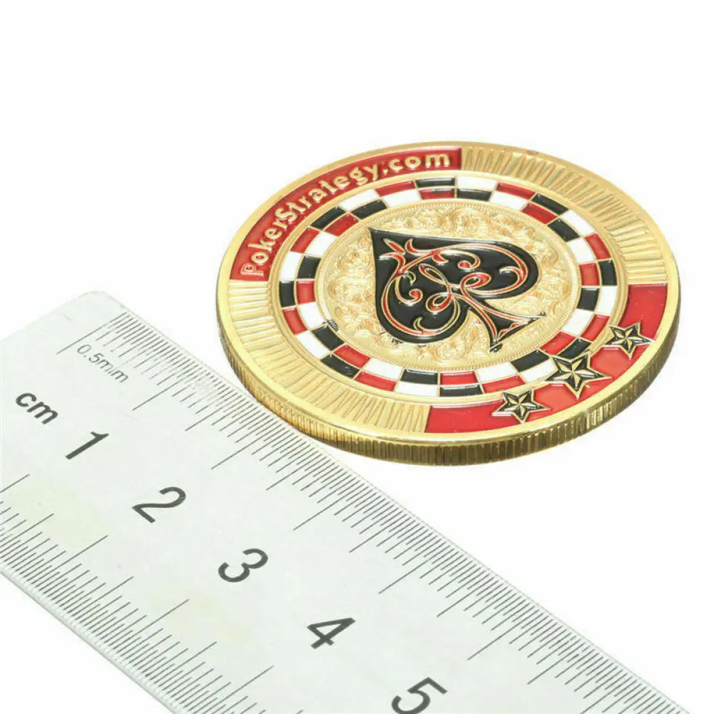 Good Luck Coin Chips Gold Plated Casino Table Game Metal Poker Card Guard Protector Luck Challenge Coin Chips Token Coin Game