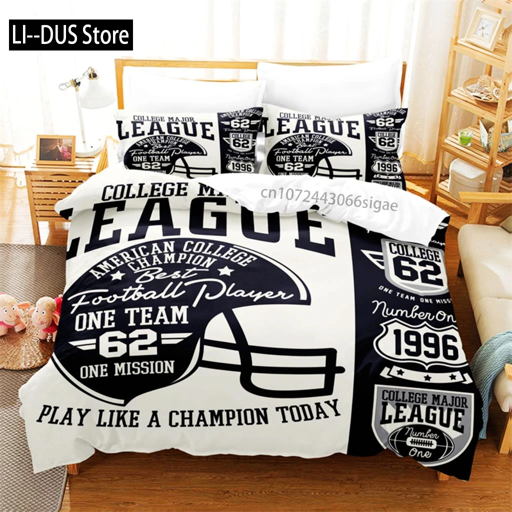 

Soccer And Rugby Bedding Set Duvet Cover Set 3d Bedding Digital Printing Queen Size Bedding Set Fashion Design