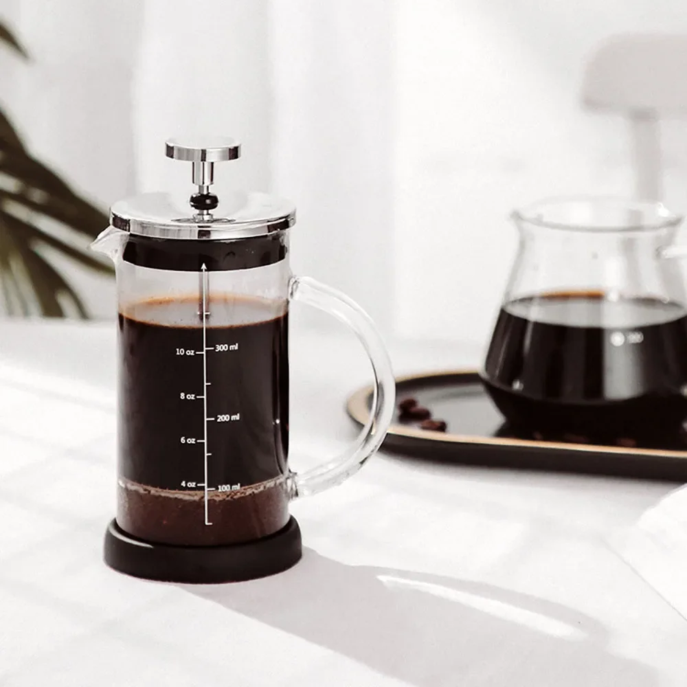 Double Layer Heat Resistant Coffee Pot French Presses Pot Insulated Tea Brewer Milking Foam Hand Flushing Household Filter Set