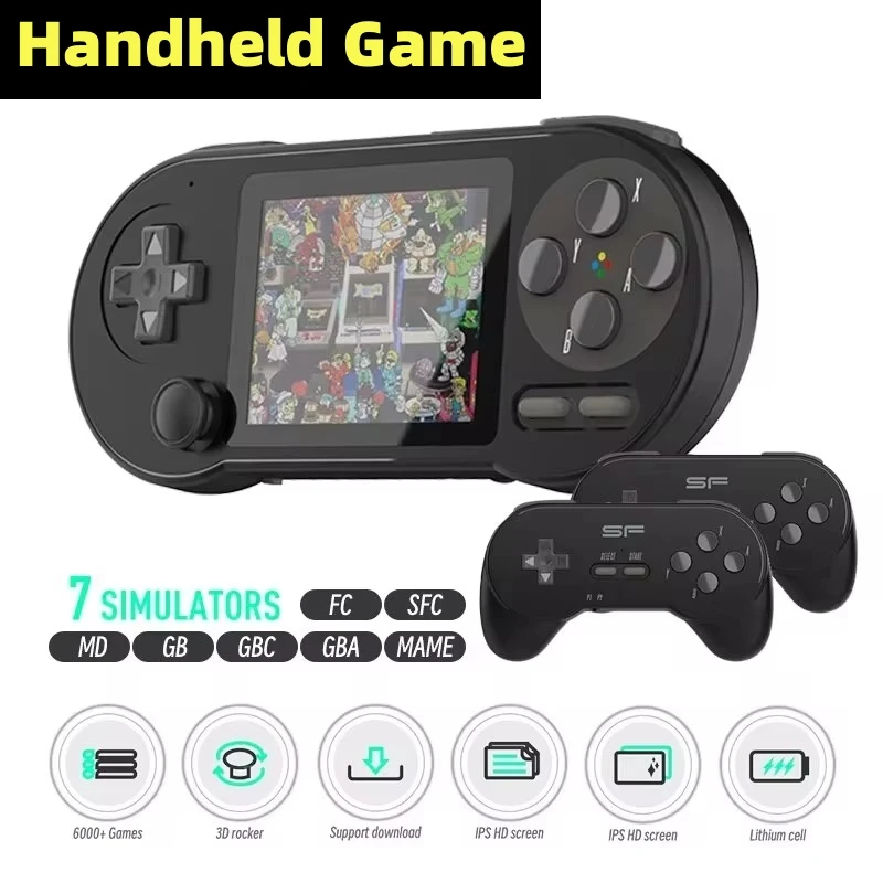 Handheld Game Console SF2000 3 Inch IPS Retro Game Screen Player Portable Game Player Built-in 6000 Games For Support AV Output