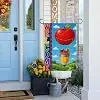 InkRain Back to School Garden Flag Hot Air Fruit Pencil Porch Accent 12x18 Inch Double Sided Linen Yard Outdoor Decor for Fa llz
