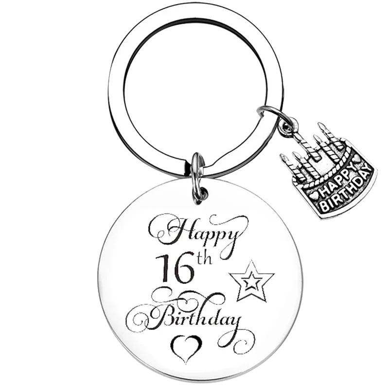 Cute Happy Birthday Gifts Keychain Girls Women Boys Men Gifts Key Chain Pendant Jewelry