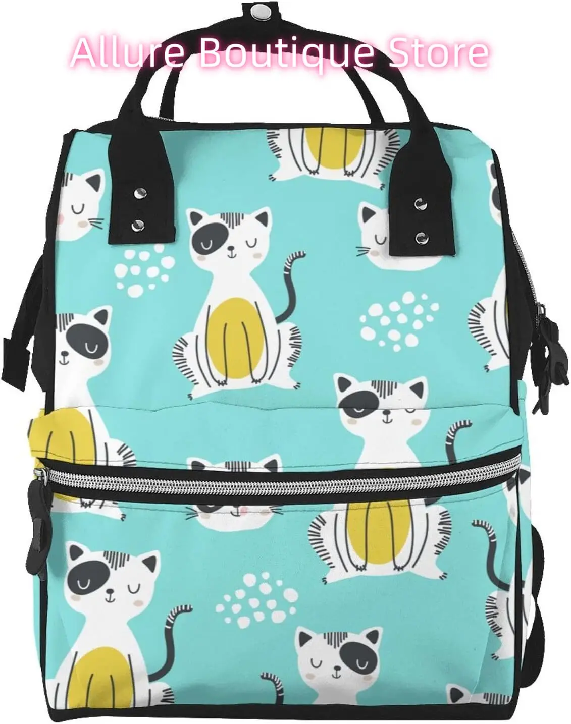 

Cute Cat Animal Diaper Bag Backpack for Women Large Capacity Nappy Bag Multifunction Waterproof Mummy Backpacks for Mom Dad Esse