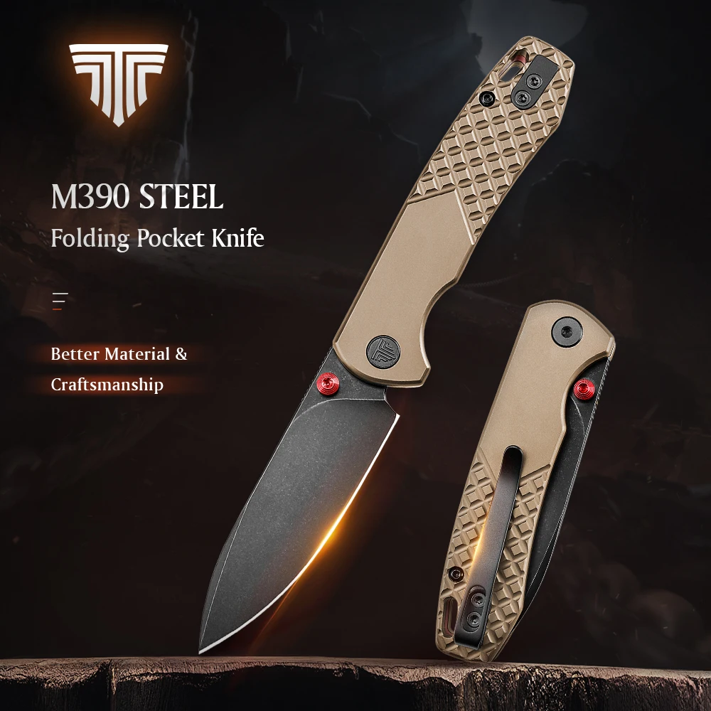تريفيسا اليعسوب سكين جيب M390 شفرة مقبض التيتانيوم مع كليب التخييم في الهواء الطلق التخييم بقاء الصيد أدوات EDC التكتيكية #1