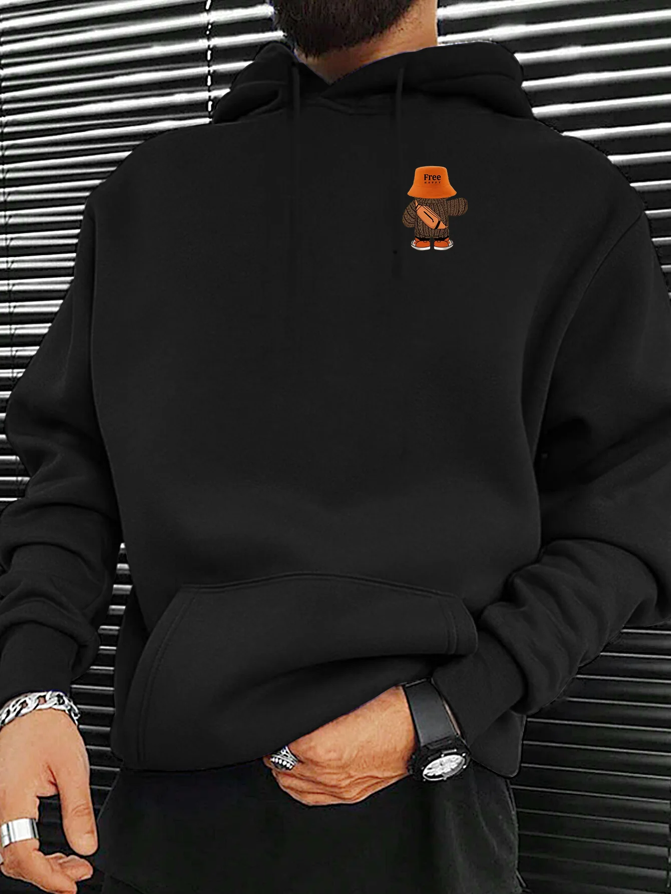Umweltfreundliches Halloween-Themen-Cartoon-Bär-Grafik-Kapuzenpullover Unisex Herbst Winter Baumwolle Streetwear Hoodies Harajuku