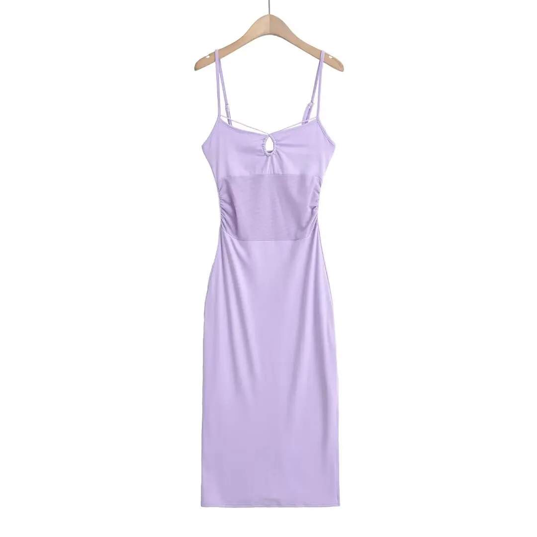 

Pure Desire Sexy Long Svel Hollow out Me Splice Slimming Wrap Base Layer Skirt Adjustable Strap Gown for Women