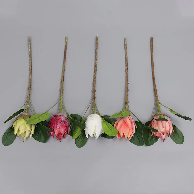 55cm Big Single Branch Artificial Flower Plastic Fake Plants Monarch Flower Lotus Magnolia Home Wedding Party Decor