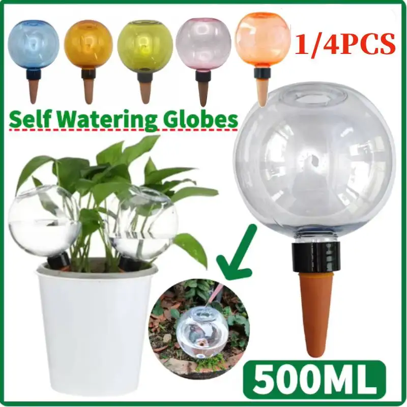 1/4pcs Automatic Plant Watering Bulbs 500ML Self Watering Globes Planter Insert Effortless Drip Irrigation System For Garden