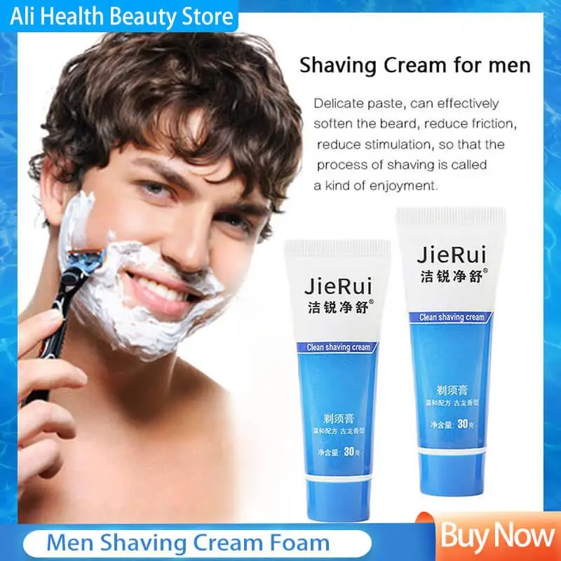 30g Men Shaving Cream Foam Soft Beard Reduce Friction Manually Foam Deionize Suitable Skin Shaving Moisturizing Water All Cream