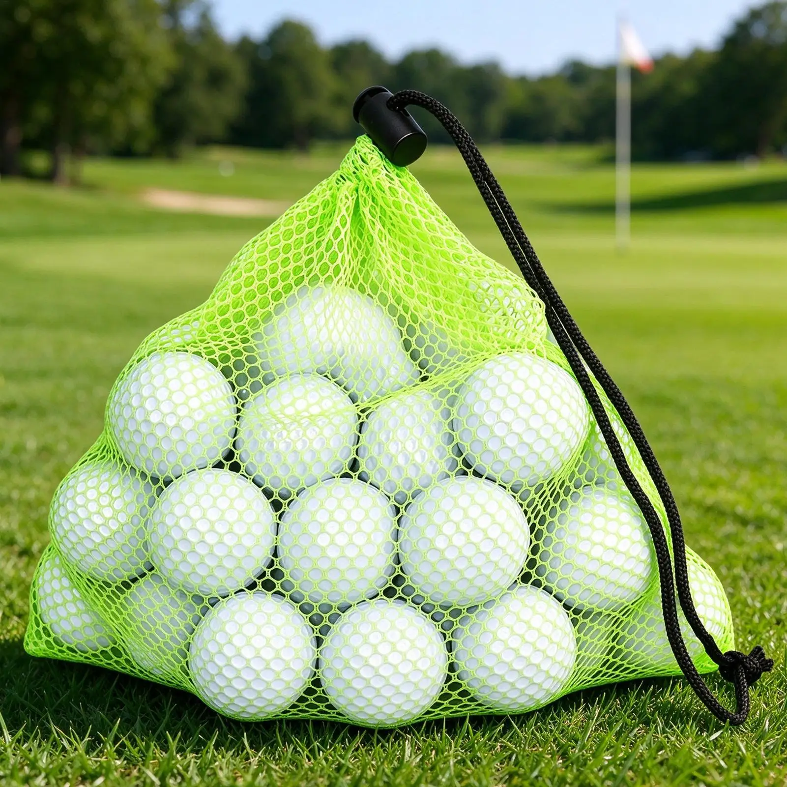 Golf Ball Bag Mesh Training Drawstring Carrier Organizer Mesh Bag For Golf Balls For Fathers Husbands Grandfathers Gym Men