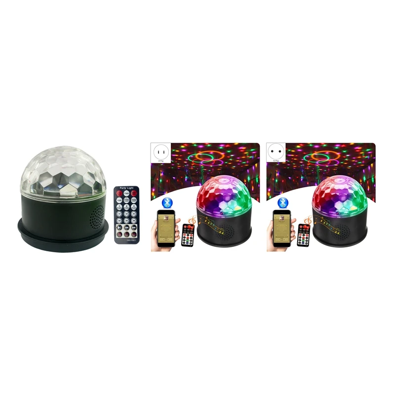 Bluetooth + Speaker Party Light, Disco Light, RGB Magic Ball Projector, Efeito estroboscópico, Mini luz LED para decoração