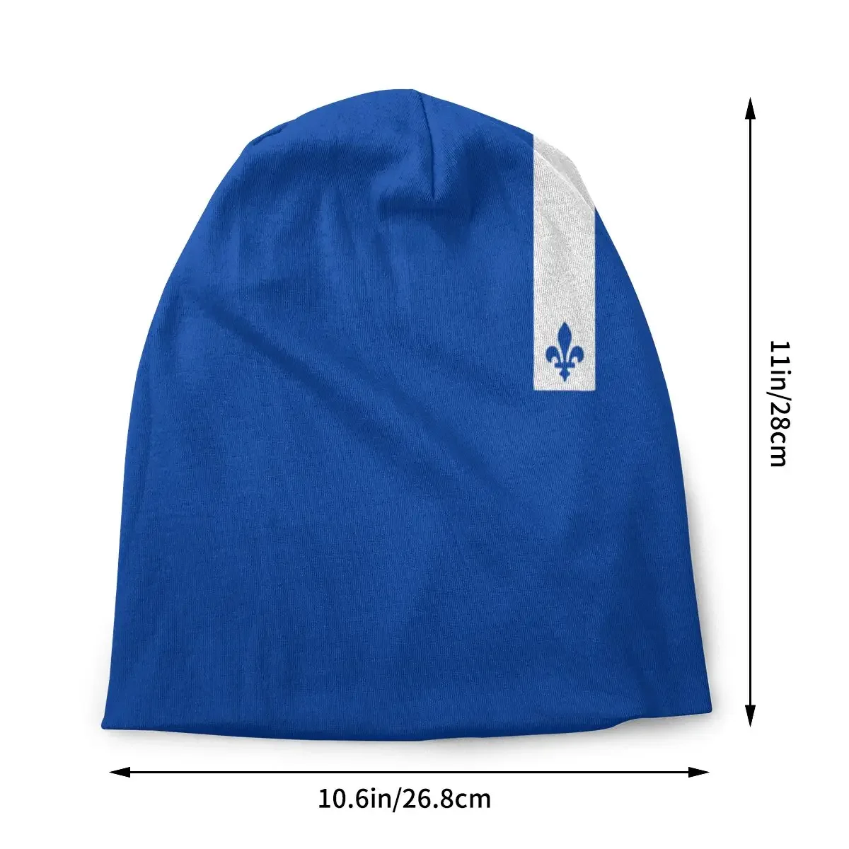 Flag Of Quebec Fleur De Lys Bonnet Hats Fleur De Lis Lily Knitting Hats Hip Hop Skullies Beanies Hats Men's Warm Dual-use Cap