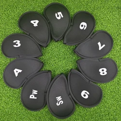 10Pcs/Set Golf Head Covers For Iron Golf Club Protective Black/Red/Blue Golf Club Iron Head Protector Golf Accessories