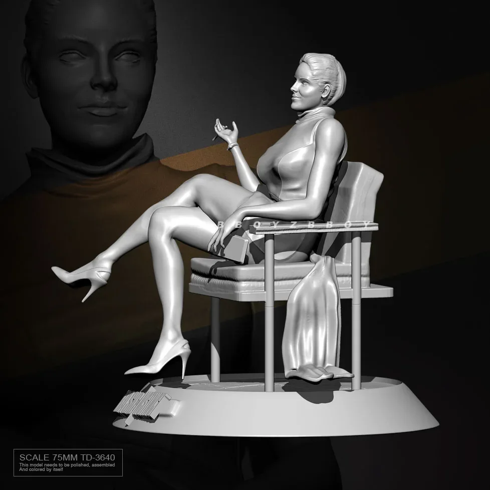 Kits de modèles en résine 76mm, figurine beauté incolore et auto-assemblée TD-3640