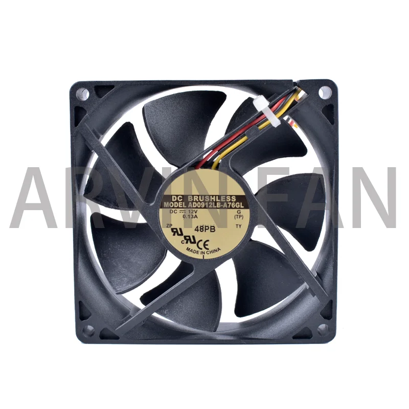 AD0912LB-A76GL 9Cm 90Mm Ventilator 9025 9225 12V 0.13a 90X90X25Mm 3pin Dubbele Kogellager Computer Cpu Koelkoelventilator